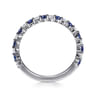 Straight Wedding Ring in 14k White Gold with Round Sapphire at Gabriel & Co.