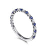 Straight Wedding Ring in 14k White Gold with Round Sapphire at Gabriel & Co.