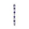 Straight Wedding Ring in 14k White Gold with Round Sapphire at Gabriel & Co.