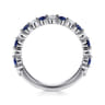 Straight Wedding Ring in 14k White Gold with Round Sapphire at Gabriel & Co.