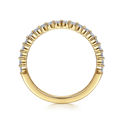 Devinne - 14K Yellow Gold Single Prong Diamond Anniversary Band