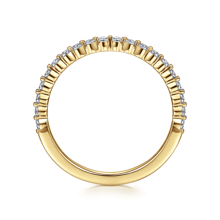 Straight Wedding Ring in 14k Yellow Gold with Round Natural Diamond at Gabriel & Co. - Shot 2