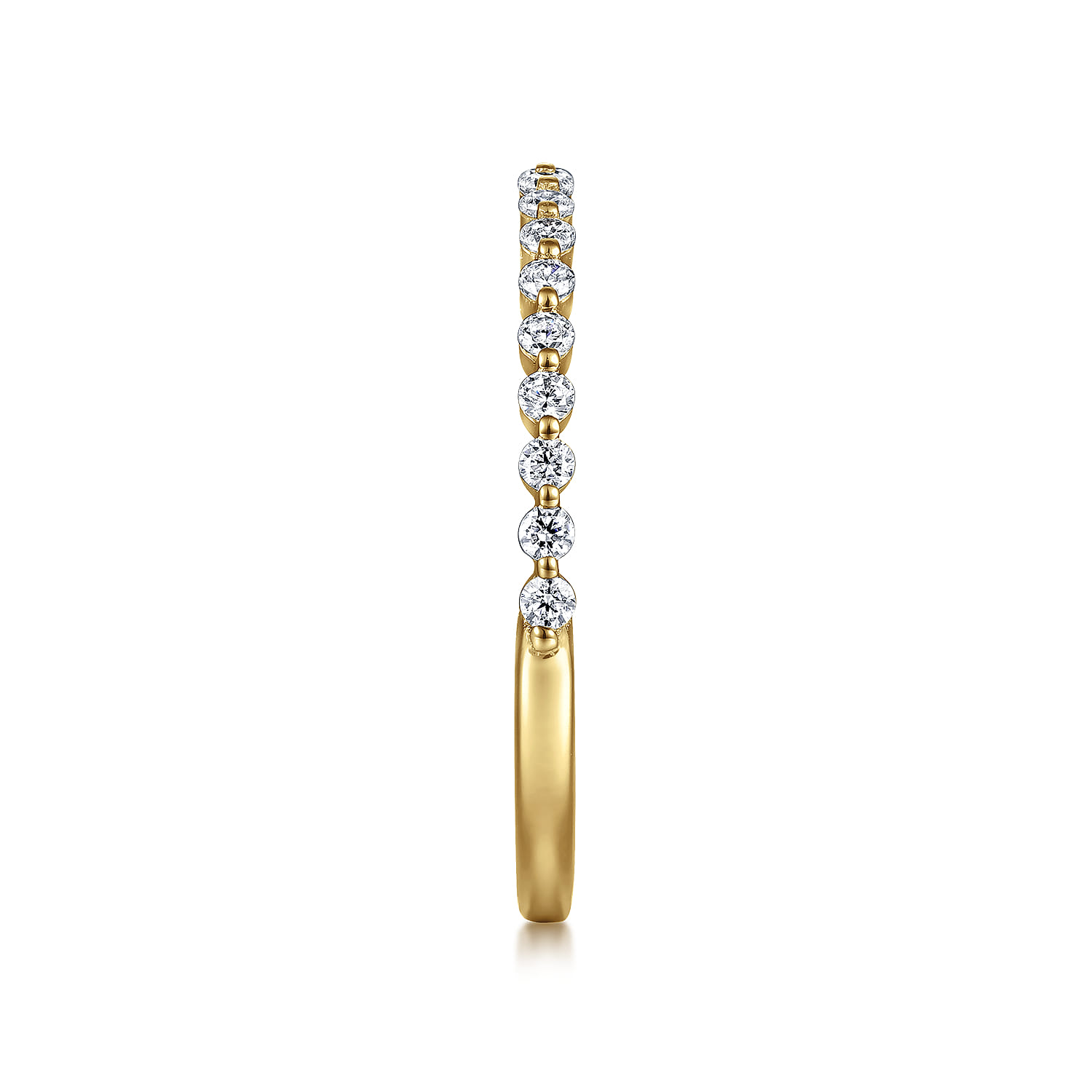 Straight Wedding Ring in 14k Yellow Gold with Round Natural Diamond at Gabriel & Co. - Shot 4