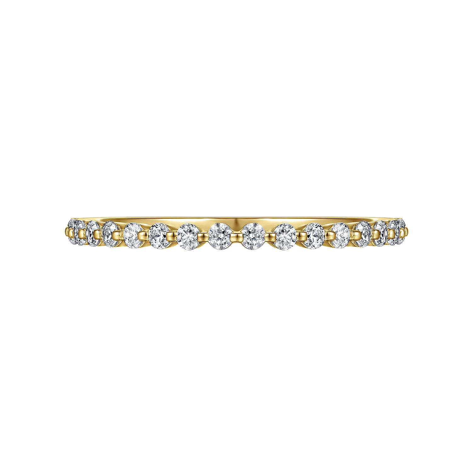 Straight Wedding Ring in 14k Yellow Gold with Round Natural Diamond at Gabriel & Co. - Shot 6