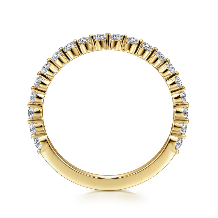 Straight Wedding Ring in 14k Yellow Gold with Round Natural Diamond at Gabriel & Co. - Shot 2