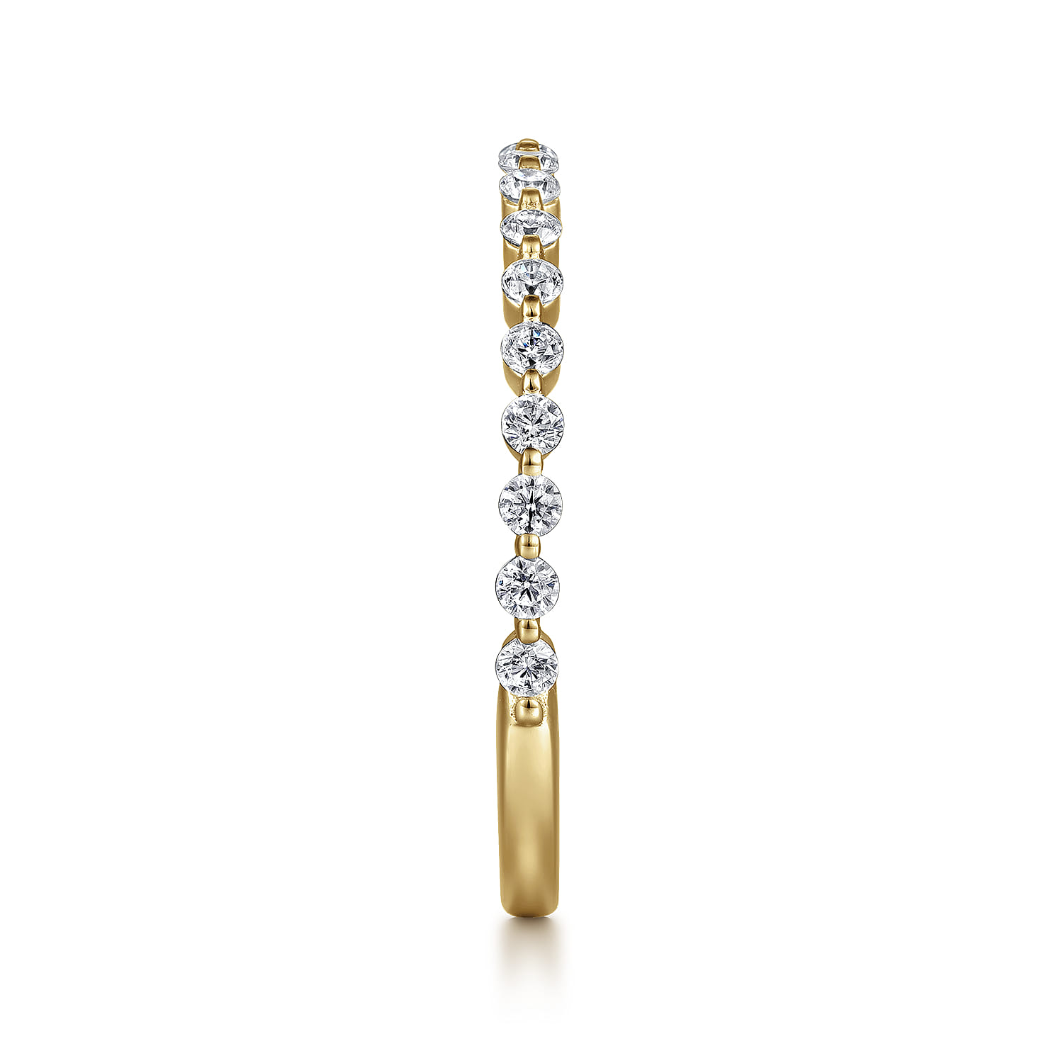 Straight Wedding Ring in 14k Yellow Gold with Round Natural Diamond at Gabriel & Co. - Shot 4