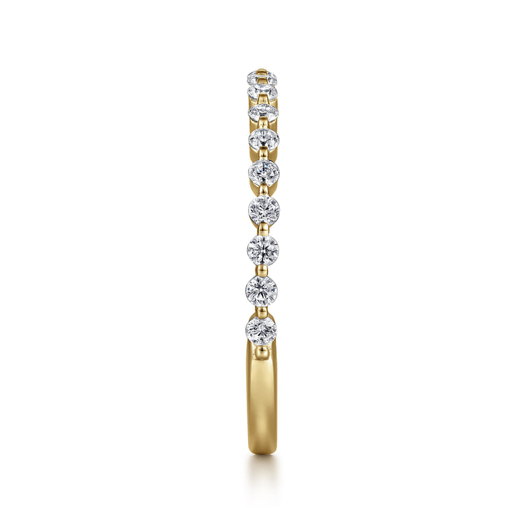 Straight Wedding Ring in 14k Yellow Gold with Round Natural Diamond at Gabriel & Co. - Shot 4