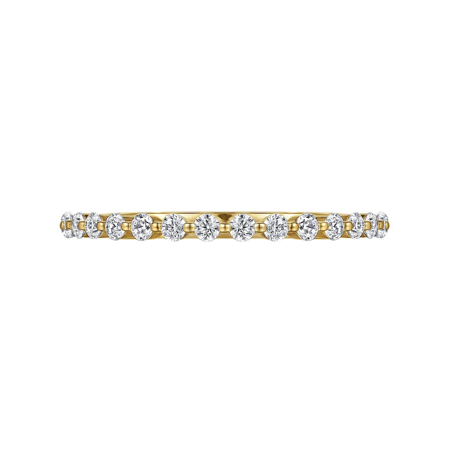 Straight Wedding Ring in 14k Yellow Gold with Round Natural Diamond at Gabriel & Co. - Shot 6