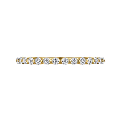 Devinne - 14K Yellow Gold Single Prong Diamond Anniversary Band