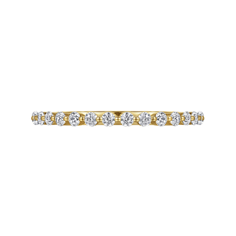 Straight Wedding Ring in 14k Yellow Gold with Round Natural Diamond at Gabriel & Co. - Shot 6