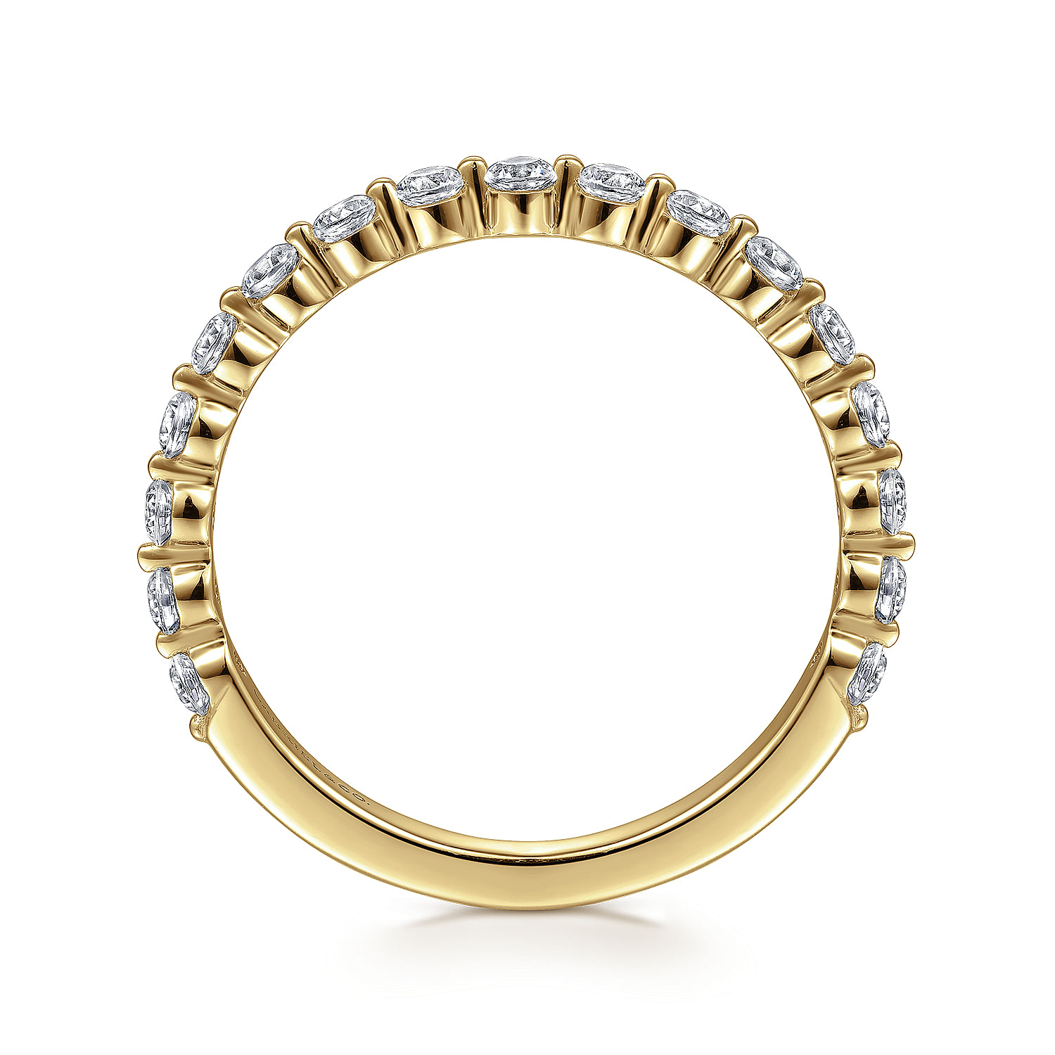 Devinne - 14K Yellow Gold Single Prong Diamond Anniversary Band