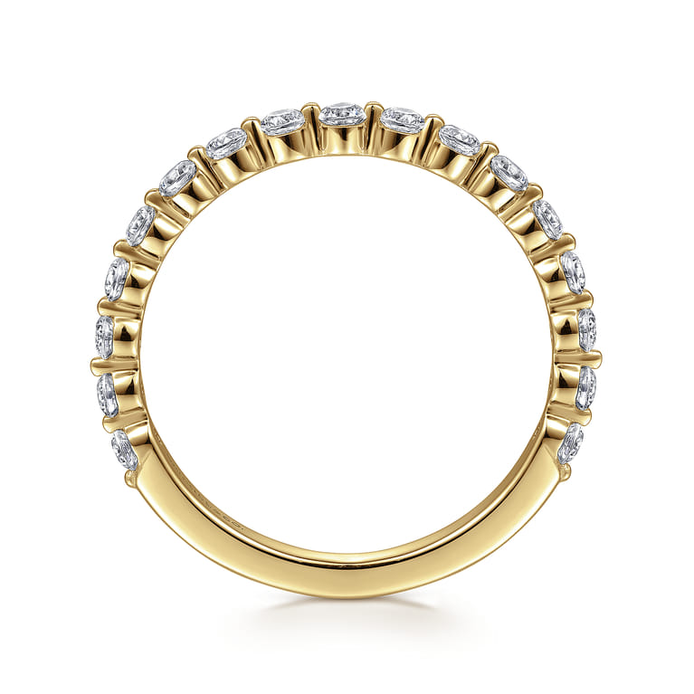 Straight Wedding Ring in 14k Yellow Gold with Round Natural Diamond at Gabriel & Co. - Shot 2