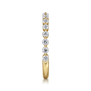Devinne - 14K Yellow Gold Single Prong Diamond Anniversary Band