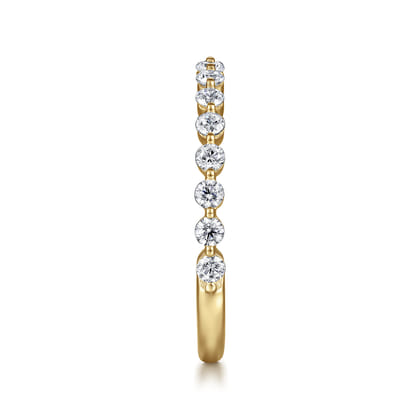 Devinne - 14K Yellow Gold Single Prong Diamond Anniversary Band