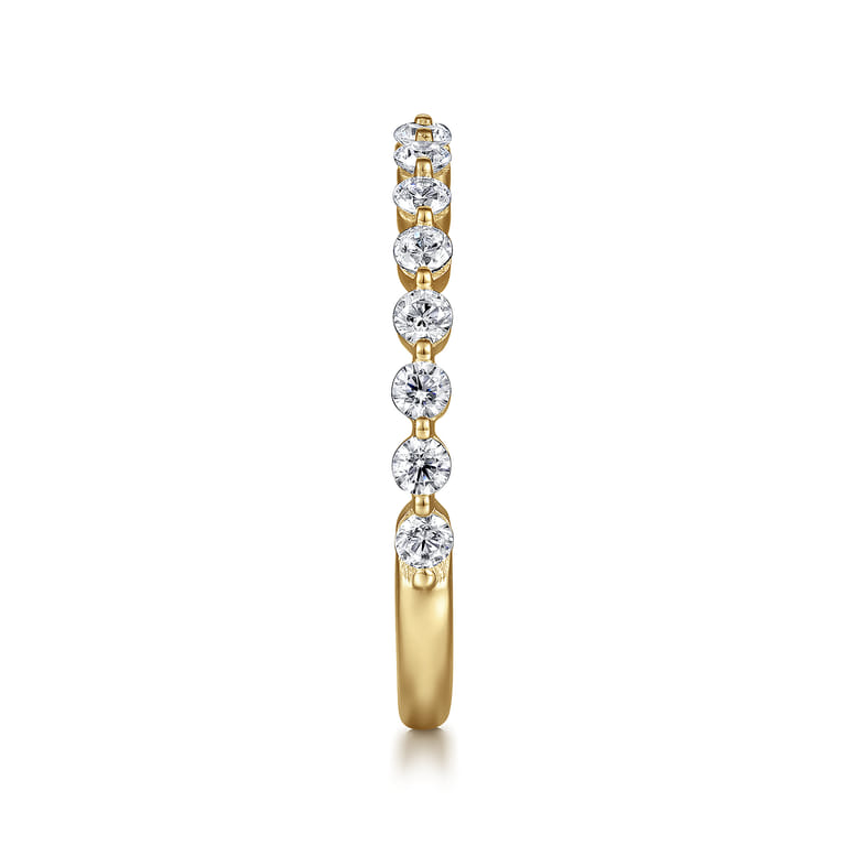 Straight Wedding Ring in 14k Yellow Gold with Round Natural Diamond at Gabriel & Co. - Shot 4