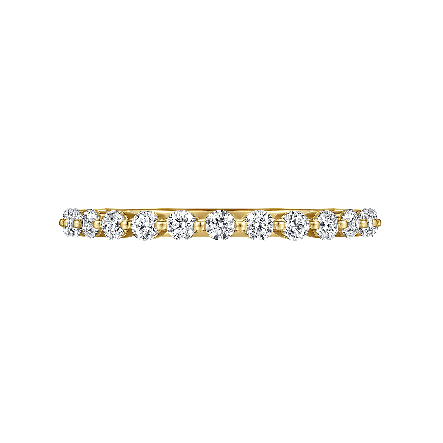 Devinne - 14K Yellow Gold Single Prong Diamond Anniversary Band