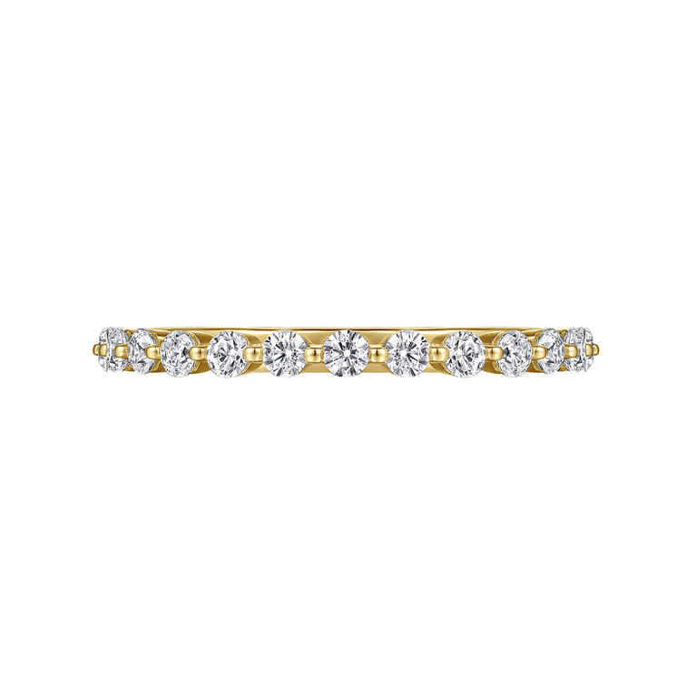 Straight Wedding Ring in 14k Yellow Gold with Round Natural Diamond at Gabriel & Co. - Shot 6