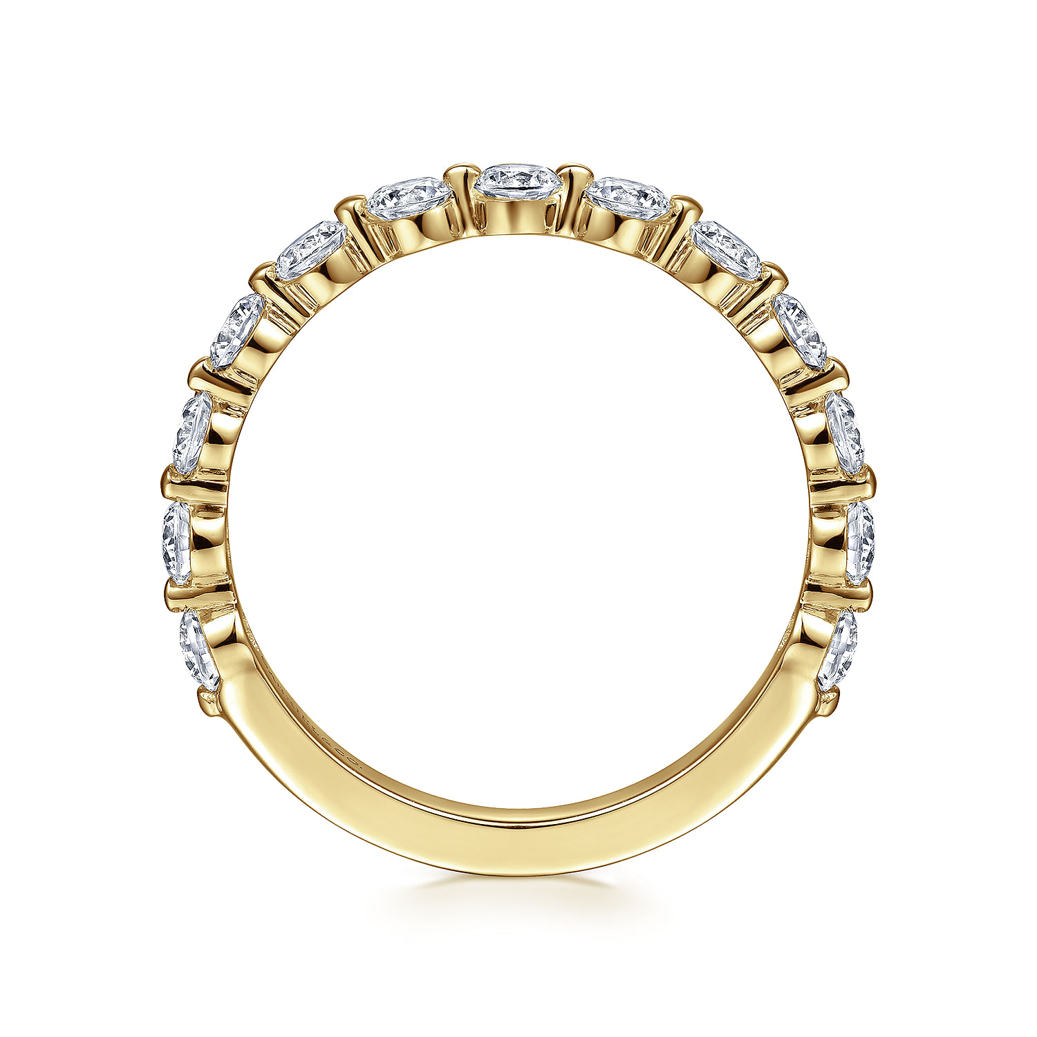 Devinne - 14K Yellow Gold Single Prong Diamond Anniversary Band