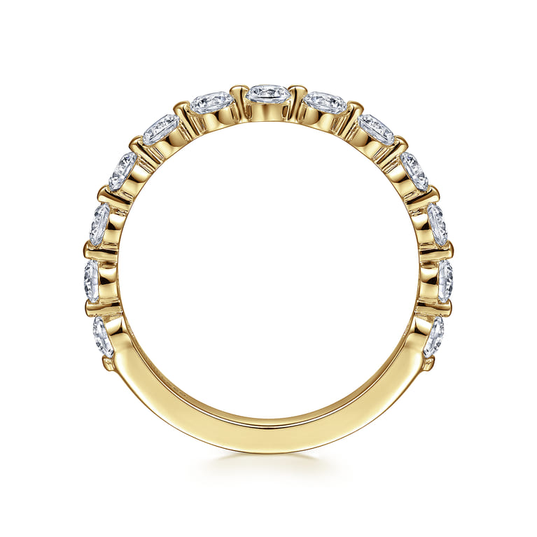 Straight Wedding Ring in 14k Yellow Gold with Round Natural Diamond at Gabriel & Co. - Shot 2