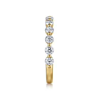 Devinne - 14K Yellow Gold Single Prong Diamond Anniversary Band