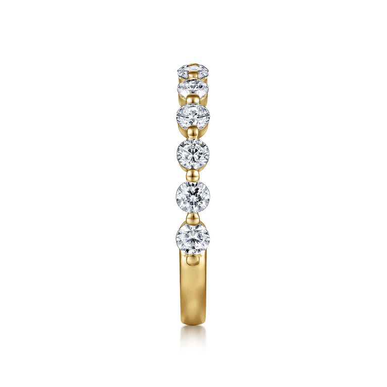 Straight Wedding Ring in 14k Yellow Gold with Round Natural Diamond at Gabriel & Co. - Shot 4