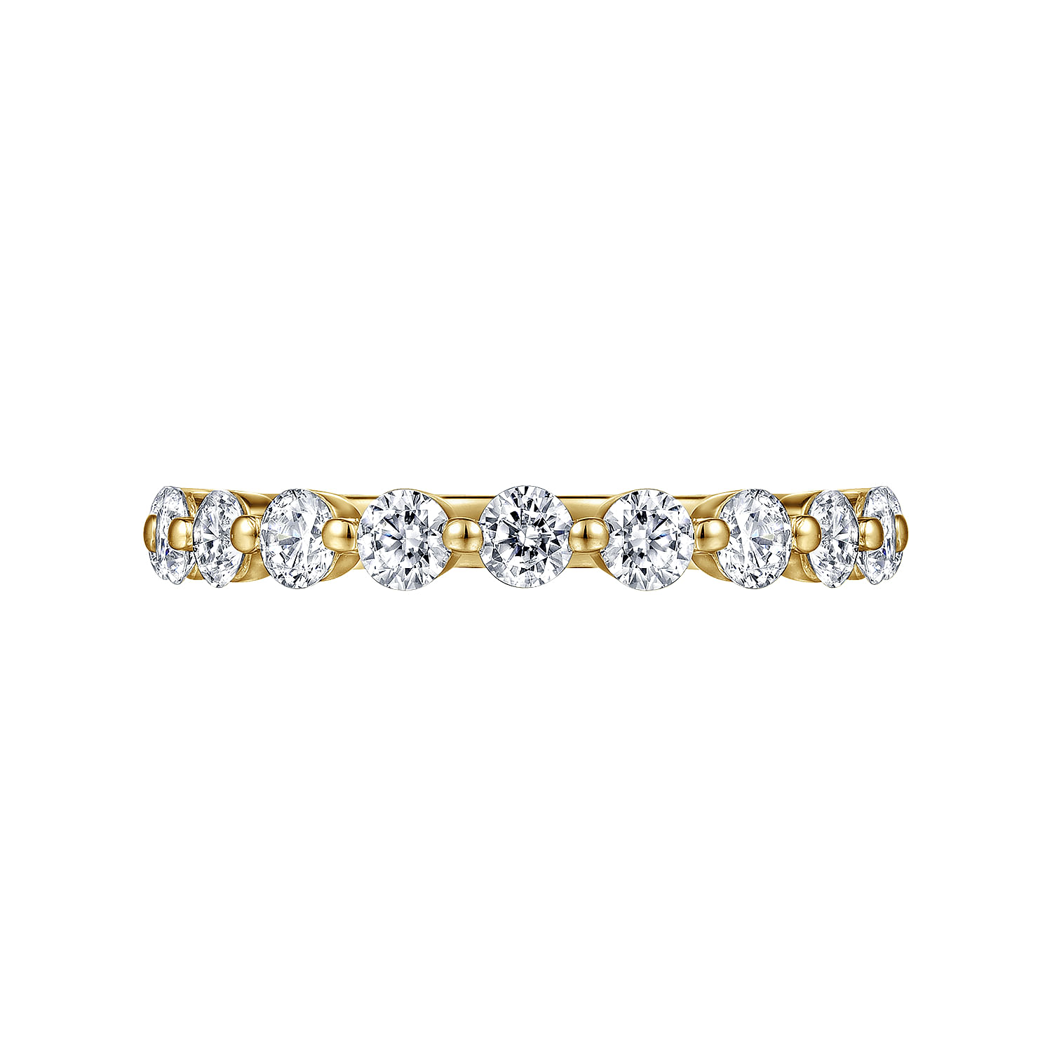 Devinne - 14K Yellow Gold Single Prong Diamond Anniversary Band