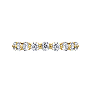 Devinne - 14K Yellow Gold Single Prong Diamond Anniversary Band