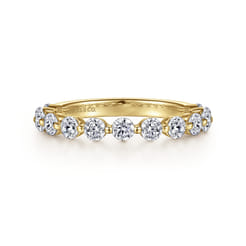 Devinne - 14K Yellow Gold Single Prong Diamond Anniversary Band