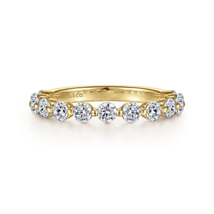 Devinne - 14K Yellow Gold Single Prong Diamond Anniversary Band
