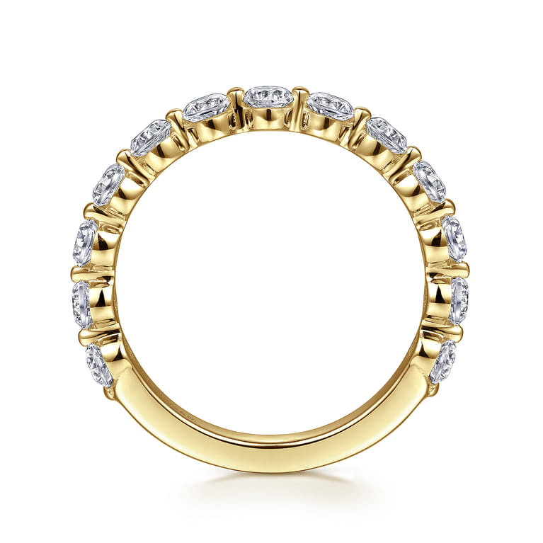 Straight Wedding Ring in 14k Yellow Gold with Round Natural Diamond at Gabriel & Co. - Shot 2