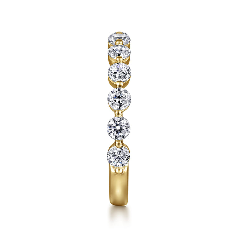 Straight Wedding Ring in 14k Yellow Gold with Round Natural Diamond at Gabriel & Co. - Shot 4