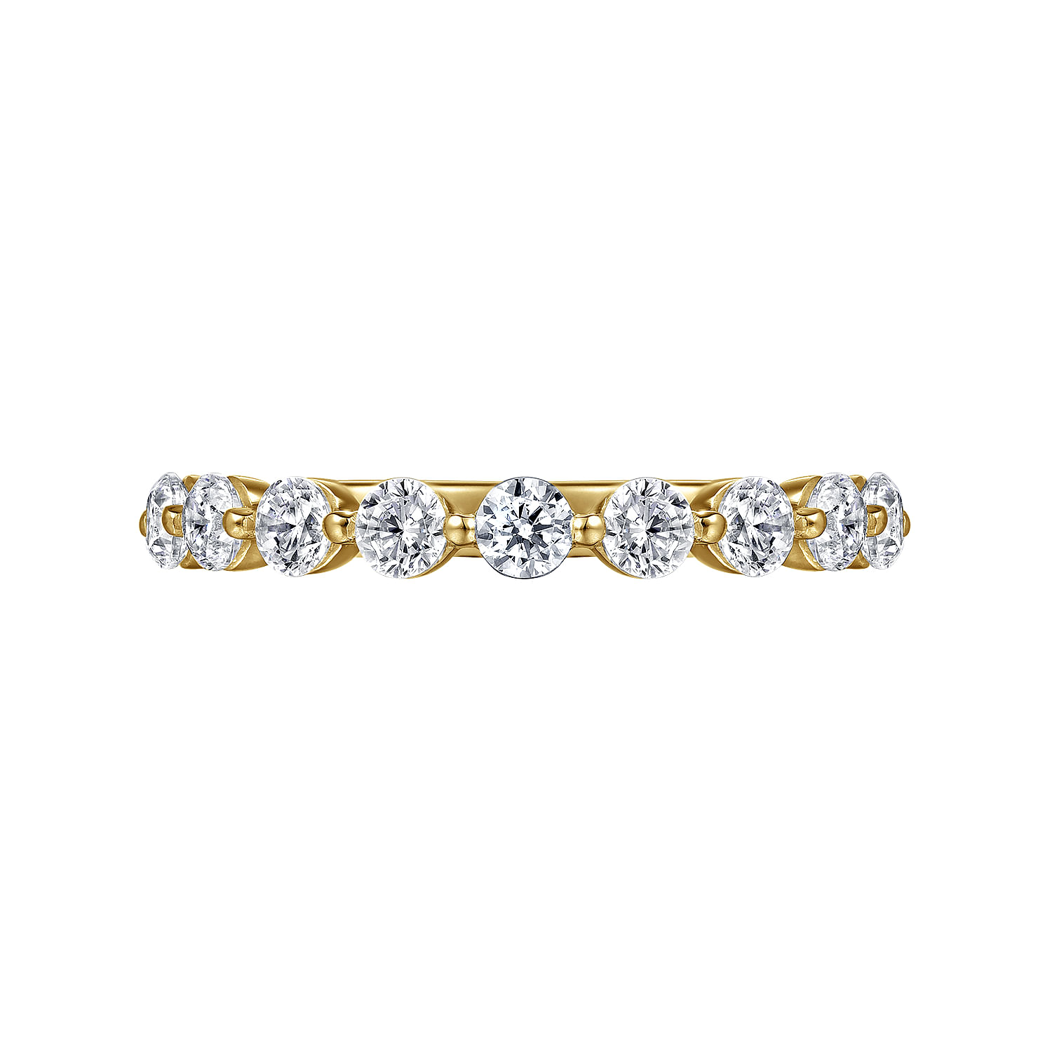 Devinne - 14K Yellow Gold Single Prong Diamond Anniversary Band