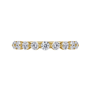 Devinne - 14K Yellow Gold Single Prong Diamond Anniversary Band