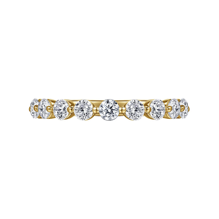 Devinne - 14K Yellow Gold Single Prong Diamond Anniversary Band