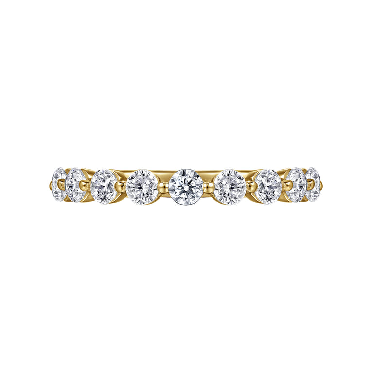 Straight Wedding Ring in 14k Yellow Gold with Round Natural Diamond at Gabriel & Co. - Shot 6