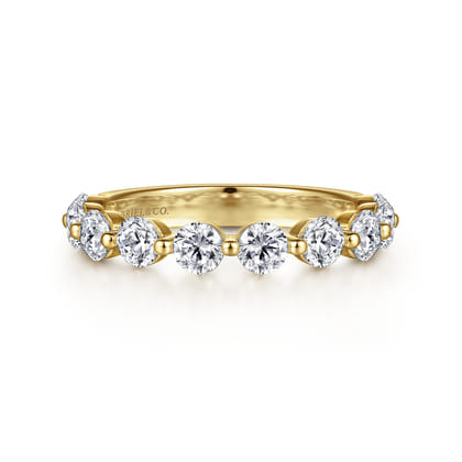 Devinne - 14K Yellow Gold Single Prong Diamond Anniversary Band