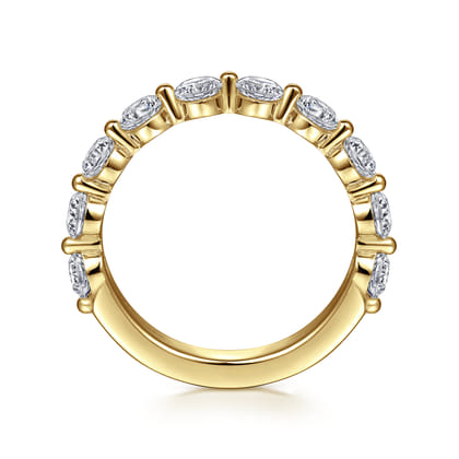 Devinne - 14K Yellow Gold Single Prong Diamond Anniversary Band