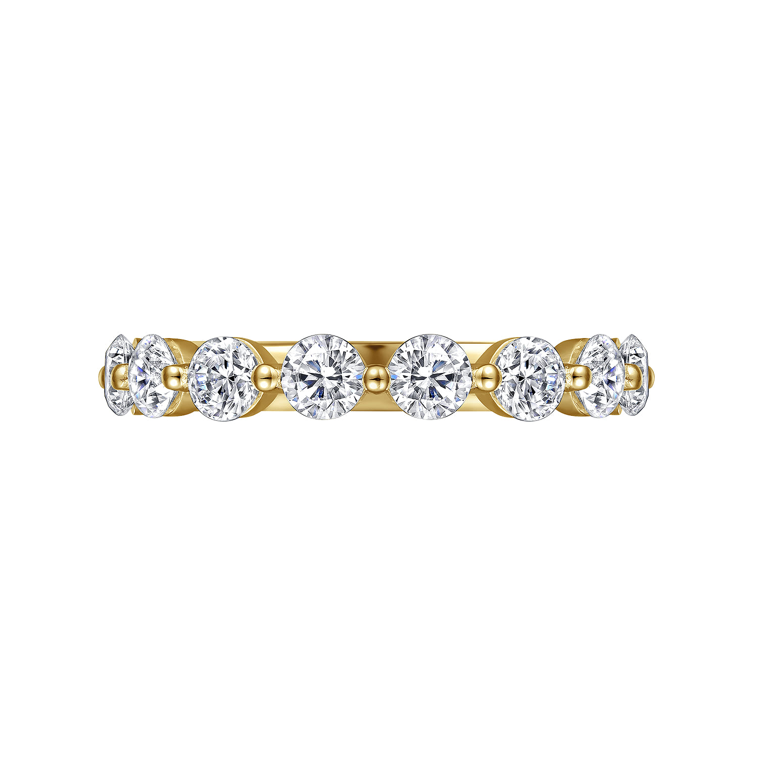 Straight Wedding Ring in 14k Yellow Gold with Round Natural Diamond at Gabriel & Co. - Shot 5