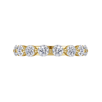 Devinne - 14K Yellow Gold Single Prong Diamond Anniversary Band