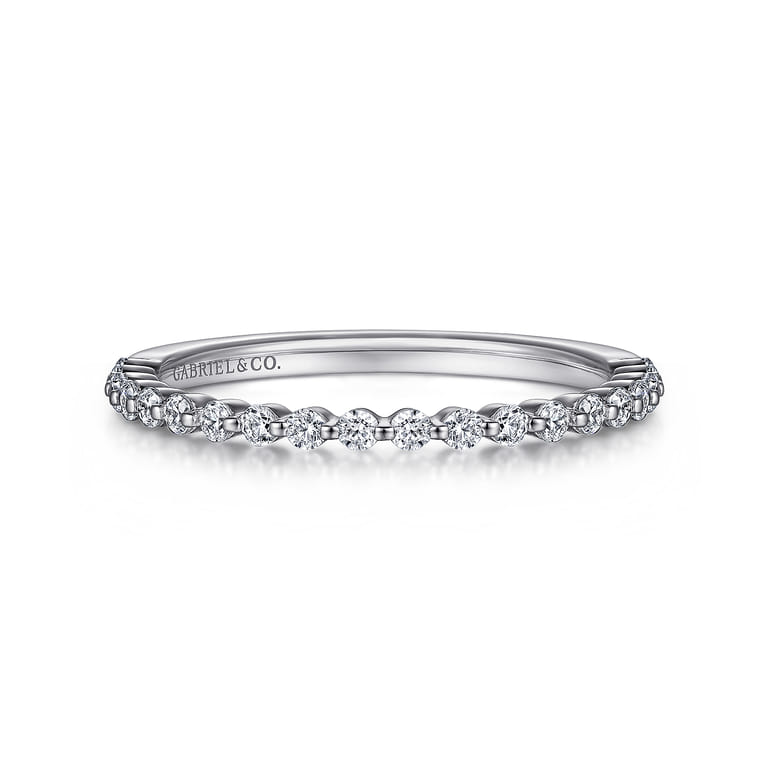 Straight Wedding Ring in Platinum with Round Natural Diamond at Gabriel & Co. - Shot 1