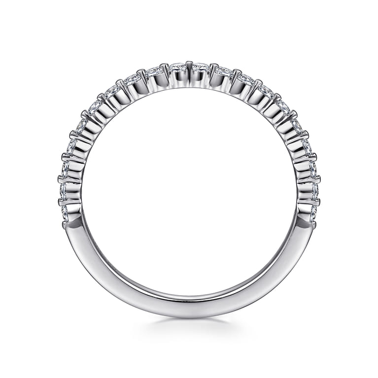 Straight Wedding Ring in Platinum with Round Natural Diamond at Gabriel & Co. - Shot 2