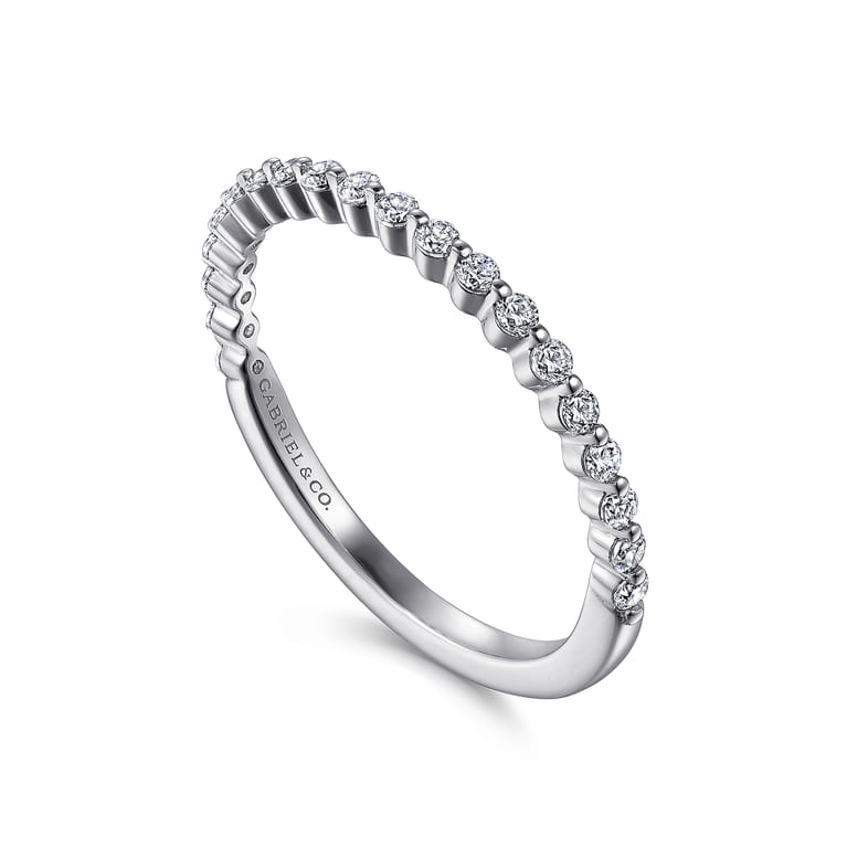 Straight Wedding Ring in Platinum with Round Natural Diamond at Gabriel & Co. - Shot 3