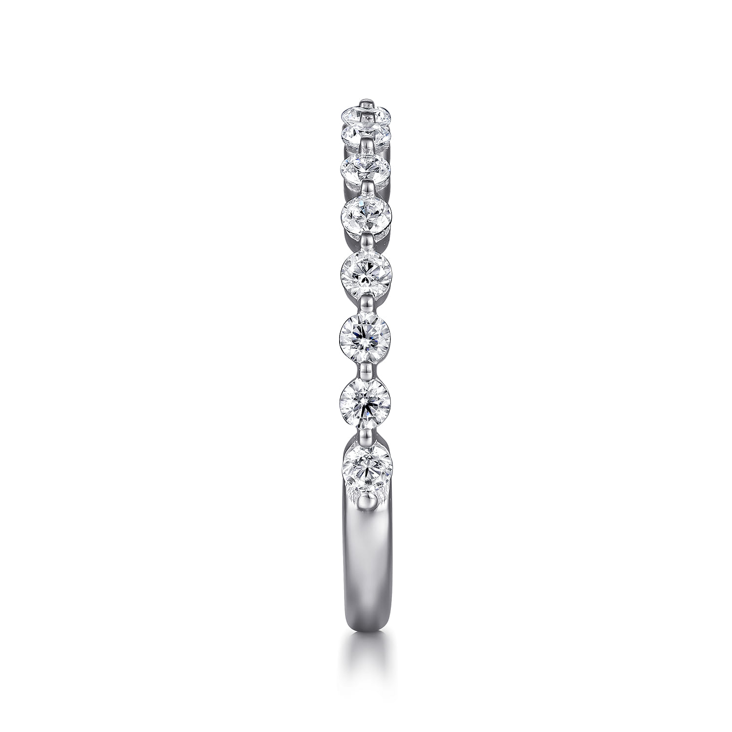 Straight Wedding Ring in Platinum with Round Natural Diamond at Gabriel & Co. - Shot 4