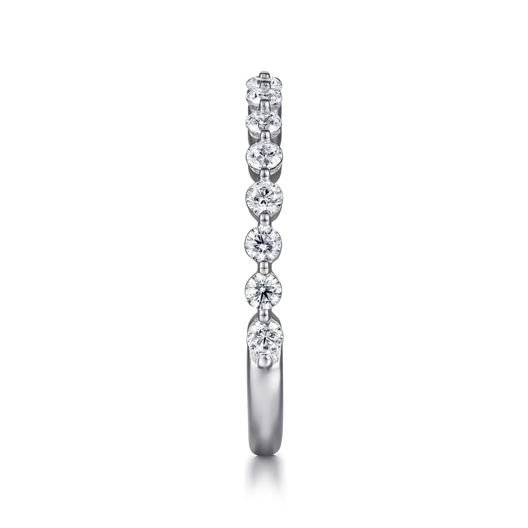 Straight Wedding Ring in Platinum with Round Natural Diamond at Gabriel & Co. - Shot 4