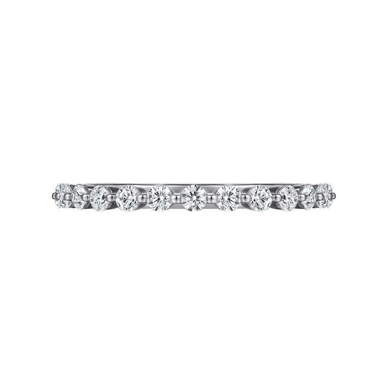 Straight Wedding Ring in Platinum with Round Natural Diamond at Gabriel & Co. - Shot 6