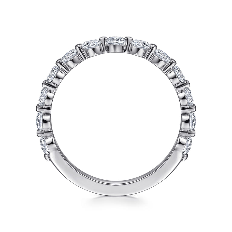 Straight Wedding Ring in Platinum with Round Natural Diamond at Gabriel & Co. - Shot 2