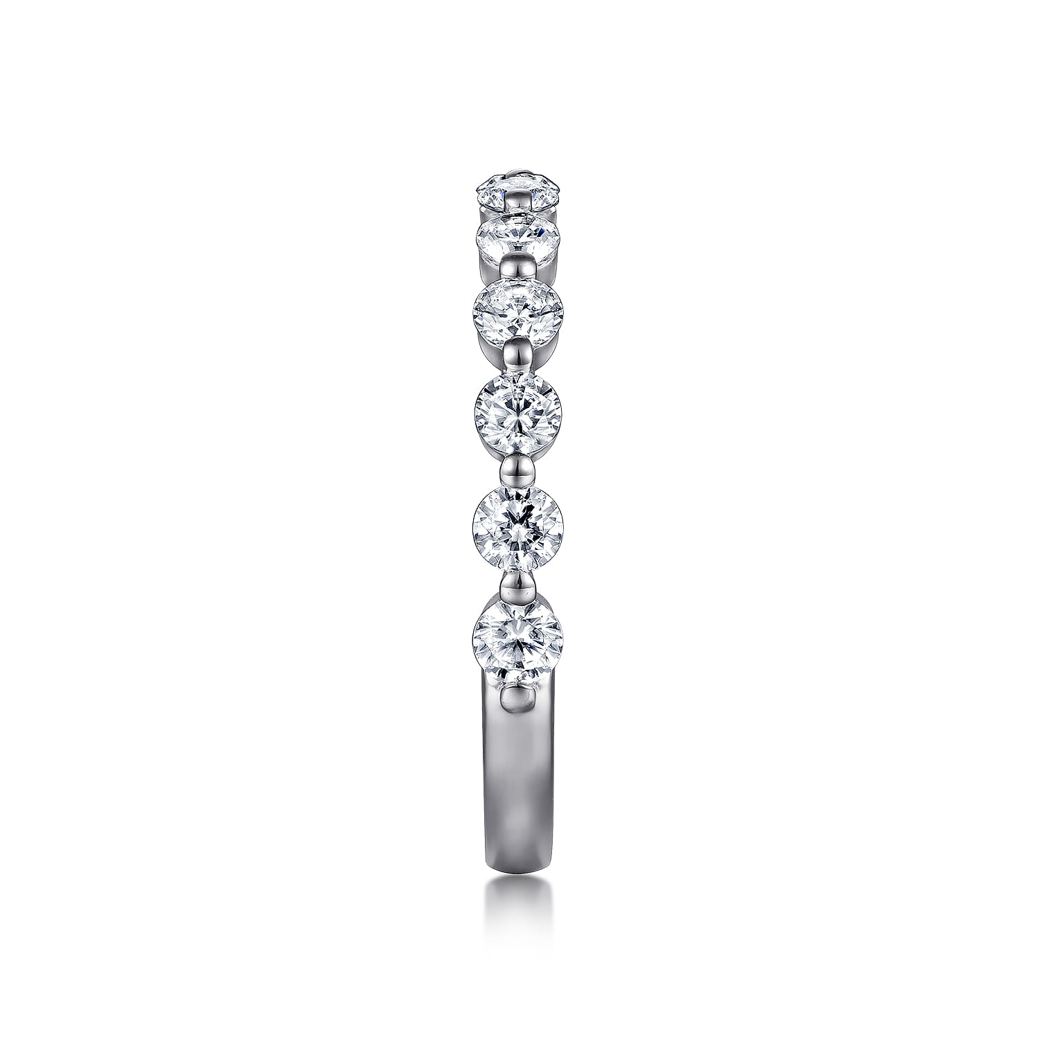 Straight Wedding Ring in Platinum with Round Natural Diamond at Gabriel & Co. - Shot 4