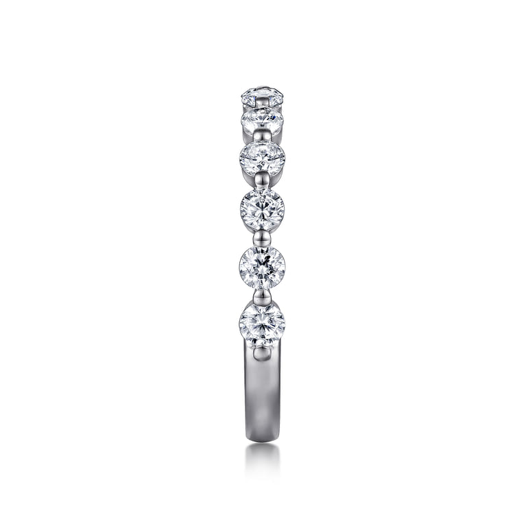Straight Wedding Ring in Platinum with Round Natural Diamond at Gabriel & Co. - Shot 4