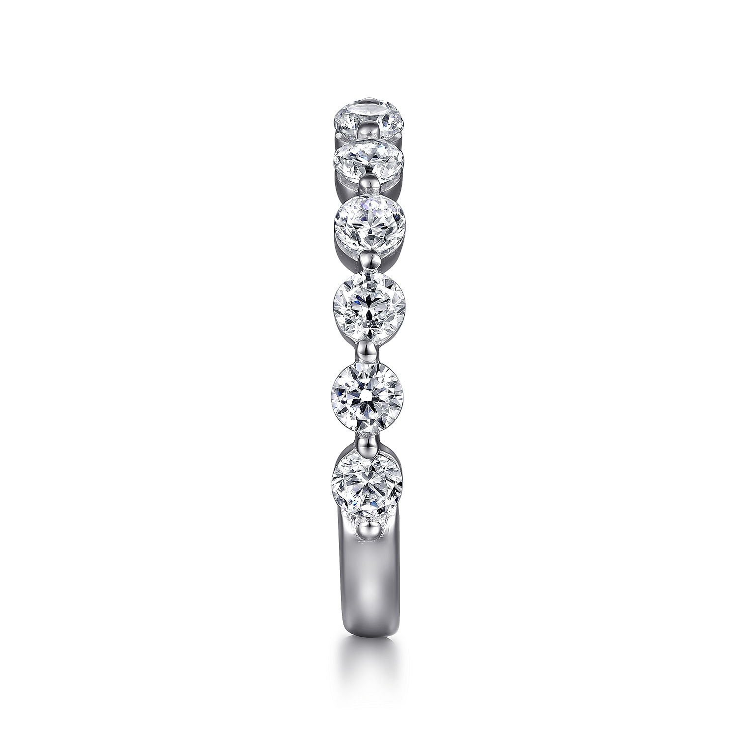Straight Wedding Ring in Platinum with Round Natural Diamond at Gabriel & Co. - Shot 4
