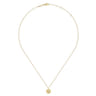 Diamond Cut - 14K White  Yellow Gold Diamond Pendant Necklace-Bujukan - 0.03 ct
